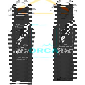 クジラと海を守るシャチ レトロなシャチのデザイン タンクトップ - Kawaiitshirt