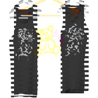 グラフィティベア グラフィティ テディベア 笑うクマ スマイルベア タンクトップ - Kawaiitshirt