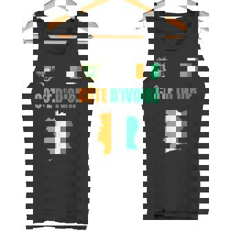 コートジボワール国旗 コートジボワール地図 タンクトップ - Kawaiitshirt