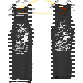 シャチに乗る猫 ファニー タンクトップ - Kawaiitshirt