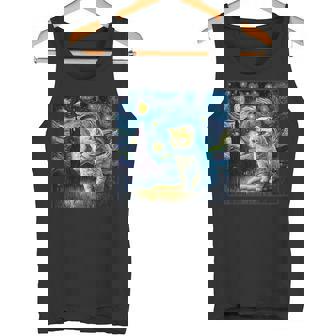 シュールレアリスム 星月夜 エキゾチック ショートヘア 猫 タンクトップ - Kawaiitshirt