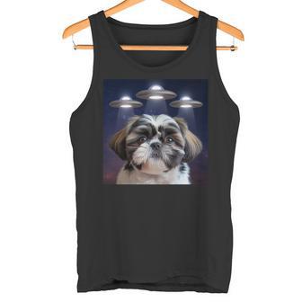 シーズー 犬 シウツー 犬 エイリアン Ufohitzhu おもしろい シーズー 長袖tシャツ タンクトップ - Kawaiitshirt