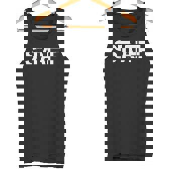 スタッフtaff ユニフォーム（ホワイト 白）【ワーク・イベント】係員・警備 衣装 文字 タンクトップ - Kawaiitshirt