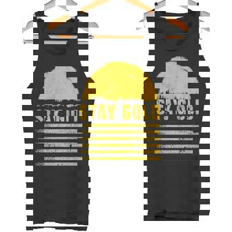 ステイゴールド 太陽 レトロ風 ストライプ 力強さ タンクトップ - Kawaiitshirt