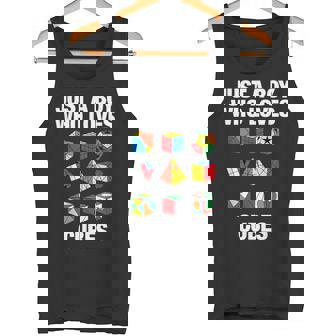 スピードキューブパズル キューブキューブ キッズ タンクトップ - Kawaiitshirt