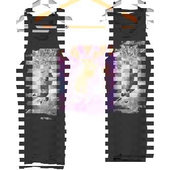 スペースギャラクシーquokka ワラビー ピザ付き タンクトップ - Kawaiitshirt