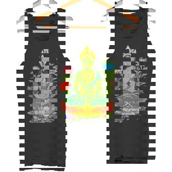 チベット仏陀瞑想 ヴァジュラヤナ グリーンタラ タンクトップ - Kawaiitshirt