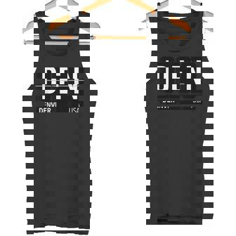 デンデンデンバー コロラドusa 旅行 お土産 白文字 タンクトップ - Kawaiitshirt