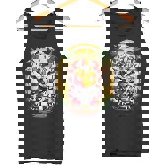 トリケラトプス恐竜ロボット トリケラトプスのマッチングデザイン タンクトップ - Kawaiitshirt