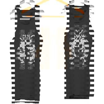 ネイティブアメリカン ココペリミュージシャンツインズ ボーダー2 楽しい タンクトップ - Kawaiitshirt