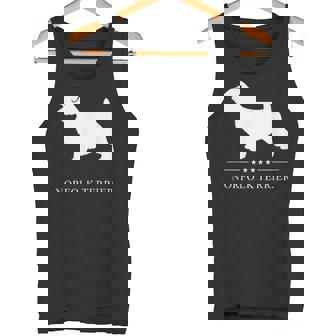 ノーフォークテリア犬の白いシルエット タンクトップ - Kawaiitshirt