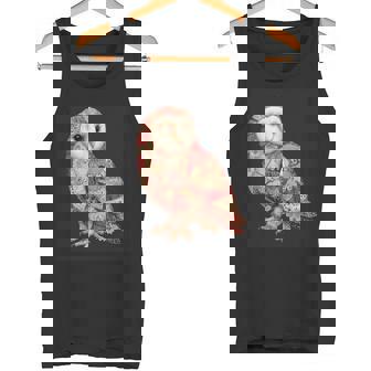 ハート柄の奇抜なパッチワークフクロウ タンクトップ - Kawaiitshirt