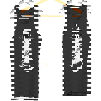 バスクラリネットを弾くサングラスをかけた面白い猫 タンクトップ - Kawaiitshirt