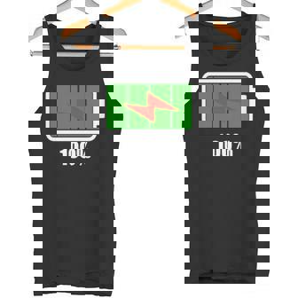 バッテリー100シャツ残量バッテリーフルパワーバッテリーフル。 長袖tシャツ タンクトップ - Kawaiitshirt