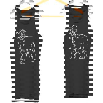 バーニーズマウンテンドッグ ミニマリストバッジ パッチラインアート タンクトップ - Kawaiitshirt