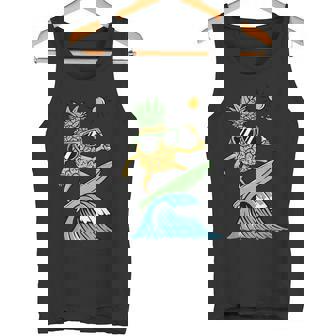 パイナップルはサーフィンのイラスト タンクトップ - Kawaiitshirt