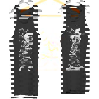 パンダ ホールドマイク 歌う ダンス 動物 グラフィック パンダ タンクトップ - Kawaiitshirt