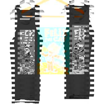 フェリックス・ザ・キャット・ムーン・ドリーマー レトロ1920年代天体アニメーション タンクトップ - Kawaiitshirt