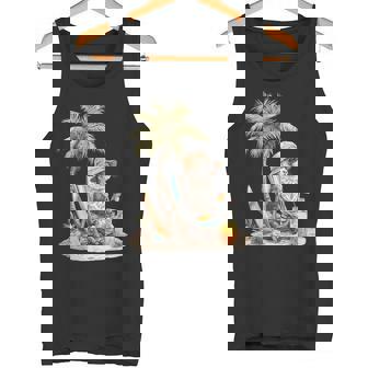 フェレット 果物 スキムボード ビーチツリー 動物 モチーフ フェレット タンクトップ - Kawaiitshirt