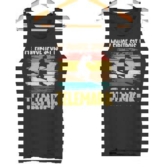 フリーヒールスキー 好きなスポーツはテレマークスキー スキーヤー タンクトップ - Kawaiitshirt