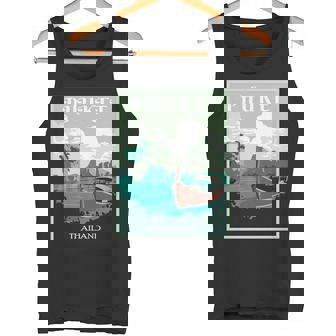 プーケット ロングテール ボート サムイ島 タイ 微笑みの国 バンコク お土産 旅行の贈り物 休暇 ビーチ パッタイ 長袖tシャツ タンクトップ - Kawaiitshirt