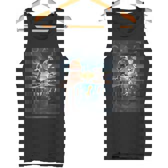 プードルとチワワのユニークなイカ釣りデザイン タンクトップ - Kawaiitshirt