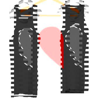 ペア ハート 親子 恋人（Left 左）（ビューティフルライフ）半分 コーデ リンク ルック かわいい タンクトップ - Kawaiitshirt