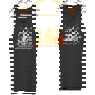 ペンギン 魔女 ゴースト パンプキン トリオ ハロウィン 楽しい 長袖tシャツ タンクトップ - Kawaiitshirt