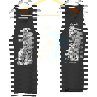 ホワイトタイガー、ネコの動物 タンクトップ - Kawaiitshirt