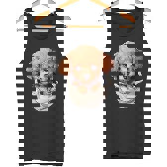 ポケットから覗く トイプードル 可愛い 犬 かわいい 子犬 犬好き 犬の飼い主 愛犬家 メンズ レディース キッズ タンクトップ - Kawaiitshirt