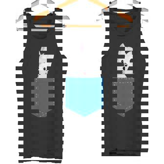 ポケットに犬のウェスティ犬テリアフロントポケット胸 タンクトップ - Kawaiitshirt