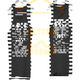 ミミズがいると人生はより良くなる ミミズの養殖 ミミズ ファーマー タンクトップ - Kawaiitshirt