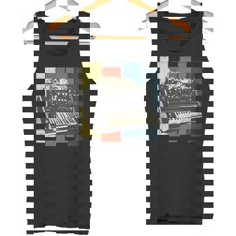 モジュラー シンセサイザー キーボード テクノ ビンテージ アナログ 猫 長袖tシャツ タンクトップ - Kawaiitshirt