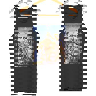 レオナルド ダヴィンチ 面白いtシャツ アート キリストの洗礼 聖書 絵画 メンズ 面白い 服 美術 ネタ タンクトップ - Kawaiitshirt