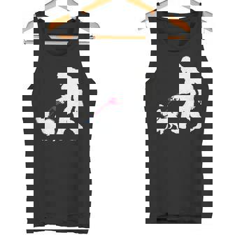 レトロ ビッグフット ウォーキング パピヨン 犬 面白い サスカッチ 長袖tシャツ タンクトップ - Kawaiitshirt