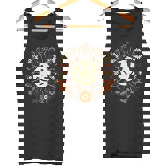 レトロ ヴィンテージ スマイルバイブ モチベーション ポジティブバイブ タンクトップ - Kawaiitshirt