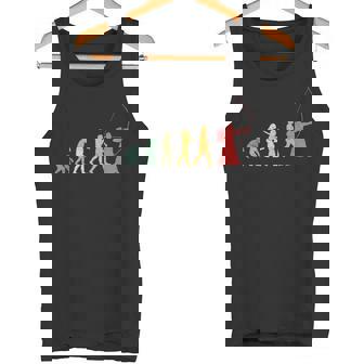 人類の進化 弓道 弓術 弓道好き 騎射 歩射 堂射 弓道部 弓道サークル 古武術 和弓 レトロ 弓 エボリューション タンクトップ - Kawaiitshirt