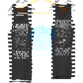 女が怖い狼アルファ・ウルフ・ミーム・クリンジ・ビアード タンクトップ - Kawaiitshirt
