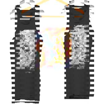 宇宙の銀河猫とユニコーン ペガサス タンクトップ - Kawaiitshirt
