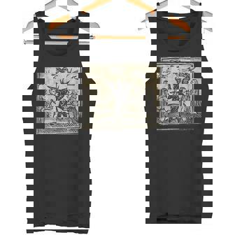 悪魔のオカルトの犠牲ゴスホラー 美的木版画 タンクトップ - Kawaiitshirt