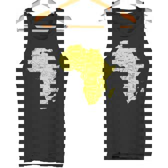 手描きアフリカ地図tシャツ 国名付き タンクトップ - Kawaiitshirt