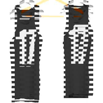 数字 セブンティーン数字 17 プレーンホワイト数字 タンクトップ - Kawaiitshirt