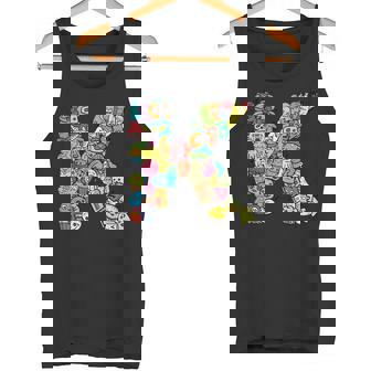 文字k Monsters アルファベットネーム イニシャル キュート モノグラム タンクトップ - Kawaiitshirt