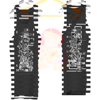 日本のタトゥー パグ 犬 パグ ヤクザの恋人 鯉の魚 長袖tシャツ タンクトップ - Kawaiitshirt