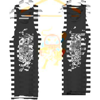 日本のトラ ラッキーだるま人形 日本の伝統 タンクトップ - Kawaiitshirt