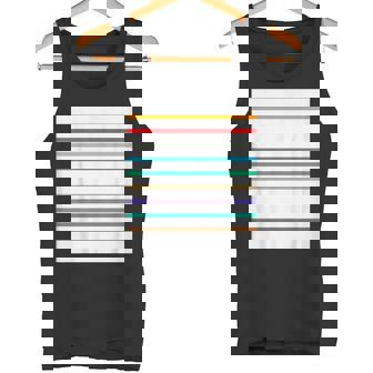 東京の地下鉄 カラー 色 ボーダー 鉄道【電車ファン】【変なデザイン屋さん】メトロ 面白い ポップ デザイン タンクトップ - Kawaiitshirt