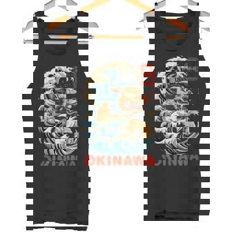 沖縄シーサー 日本漢字 ライオン レトロ アニメ 日本 お土産 タンクトップ - Kawaiitshirt