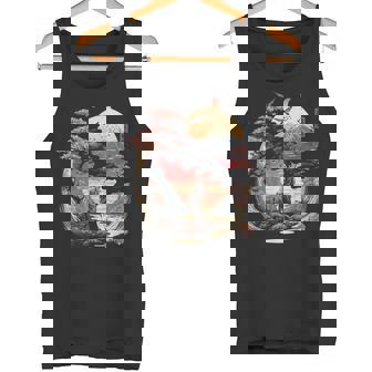 浮世絵 アート 神奈川 ヴィンテージ 和 タトゥー アート グラフィック タンクトップ - Kawaiitshirt