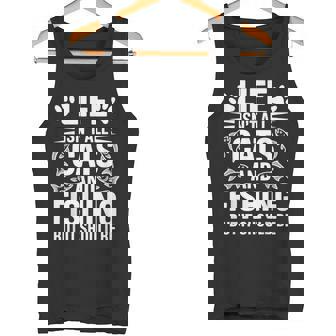 猫と釣り漁師 おもしろ釣り タンクトップ - Kawaiitshirt