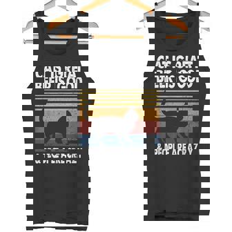 猫は素晴らしい ビールは美味しい、そして人々はクレイジー ビルマ猫 タンクトップ - Kawaiitshirt